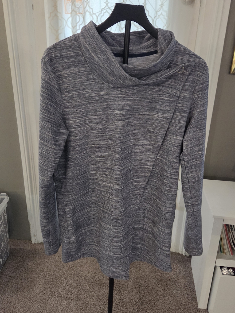 Danskin Heather Gray Cowl Neck Tunic Sweater
